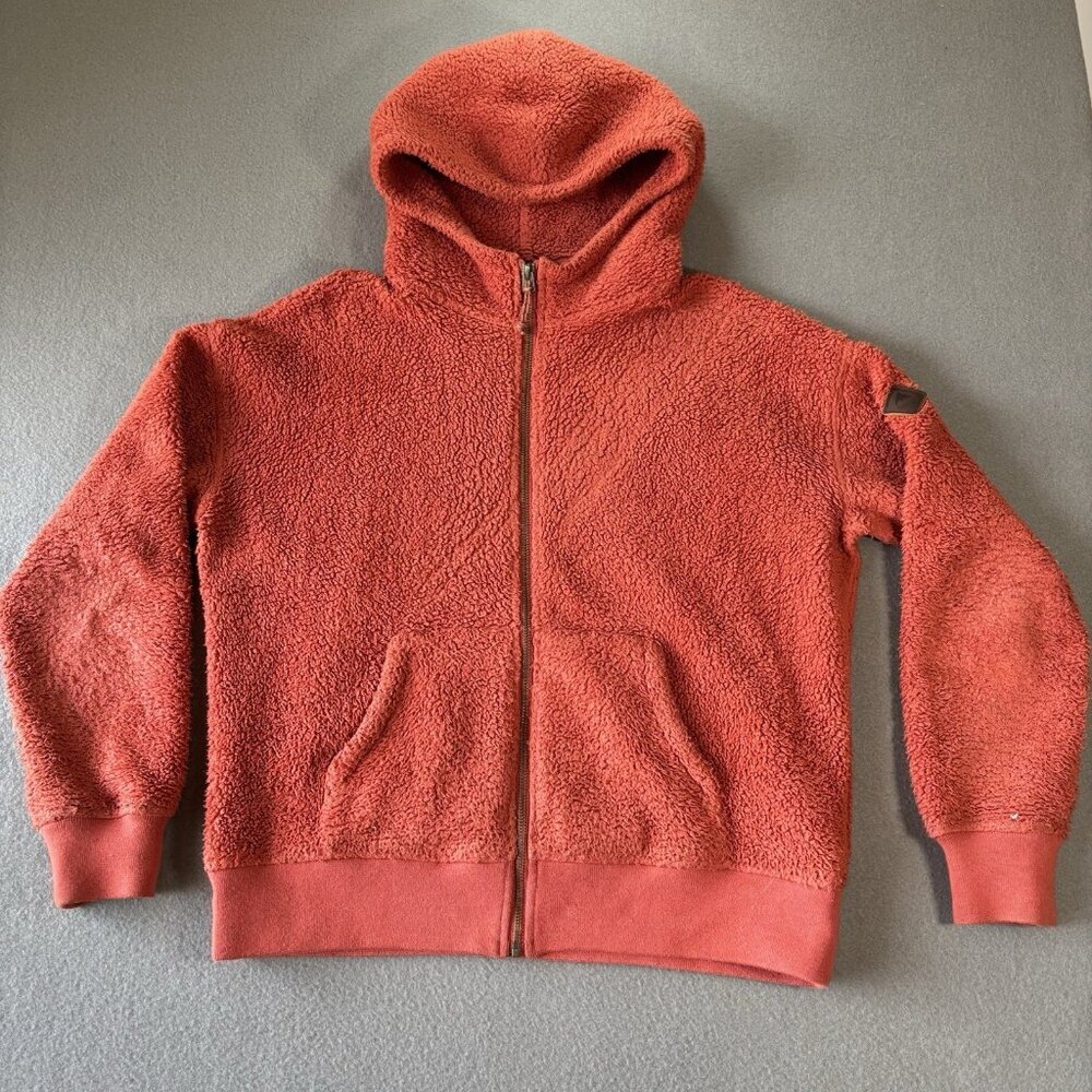 Burton Lynx Fleece‎ Jacket Womens S Orange Hooded Full Zip Snowboard Ski Outdoor